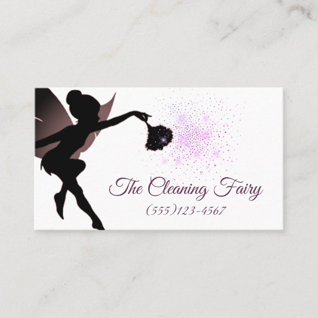 Cartão De Visita Sparkle Fairy Maid House Clearing Services (Frente)
