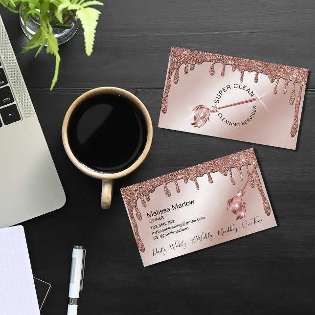 Cartão De Visita Sparkle Family Services Classy Modern Maid (Criador carregado)