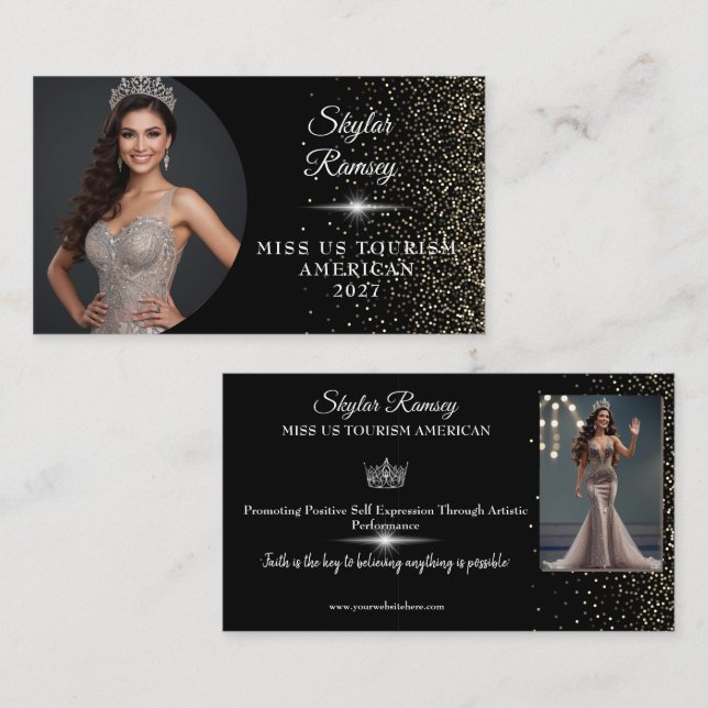 Cartão De Visita Sparkling Sand Pageant Business Card (Frente/Verso)