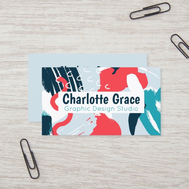 Cartão De Visita Splash de pintura de Design gráfico personalizado  (Frente/Verso In Situ)