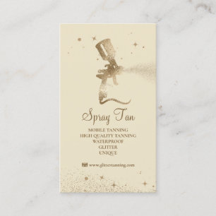 Cartão De Visita Spray de Bronzeamento Bege Amarelo Brilho Dourado