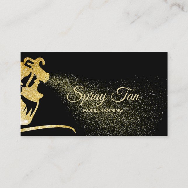 Cartão De Visita Spray de Bronzeamento Dourado (Frente)