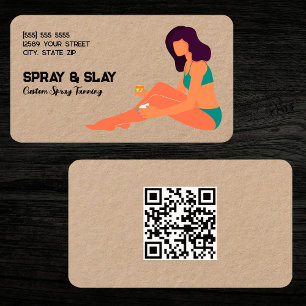 Cartão De Visita Spray Tan Custom QR Kraft