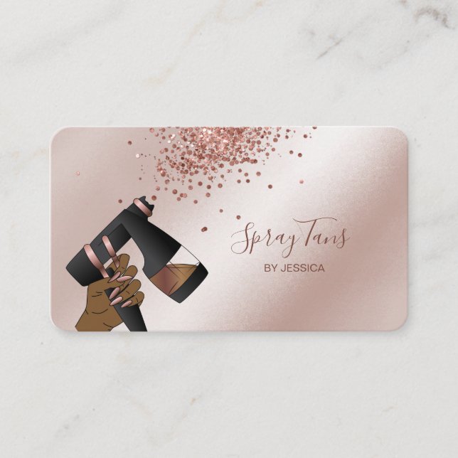 Cartão De Visita Spray Tan Gun, Barramento de Tanning de Spray, Ros (Frente)