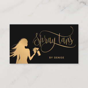 Cartão De Visita Spray Tan Mobile Spray Tan Dourada Glittering Girl