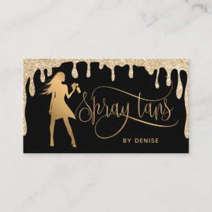 Cartão De Visita Spray Tan Mobile Spray Tan Dourada Glittering Girl