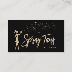 Cartão De Visita Spray Tan Mobile Spray Tan Dourada Glittering Girl
