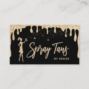 Cartão De Visita Spray Tan Mobile Spray Tan Dourada Glittering Girl