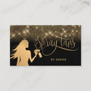 Cartão De Visita Spray Tan Mobile Spray Tan Dourada Glittering Girl