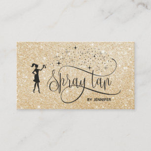 Cartão De Visita Spray Tan Mobile Spray Tanning Glittering Girl