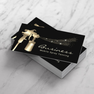Cartão De Visita Spray Tan Modern Dourado Tanning Móvel