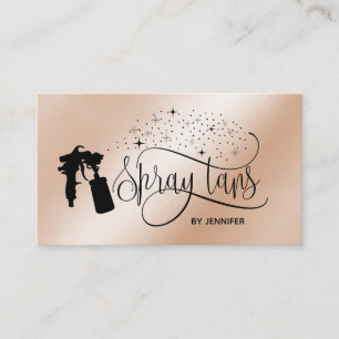 Cartão De Visita Spray tan script glitter gold
