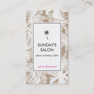 Cartão De Visita Spray Tanning Salon Tropical Tan/White Palms