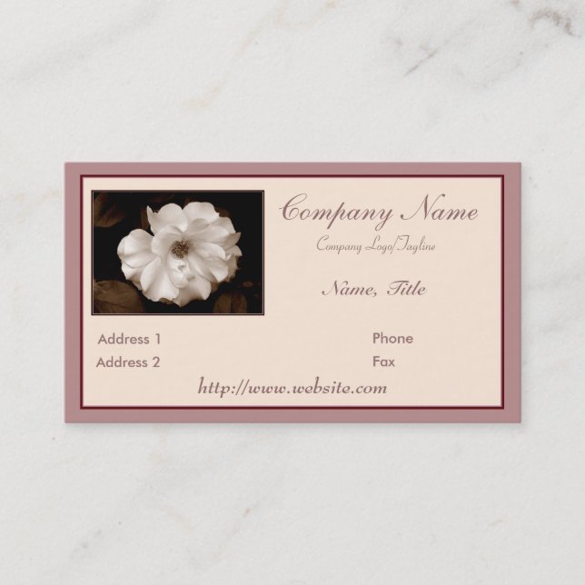 Cartão de Visita 'Spring Sepia Rose' (Frente)