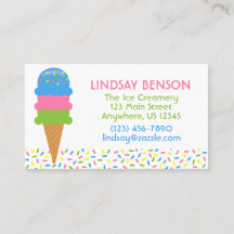 Sprinkles Sorvete Cone Business Calling Cards