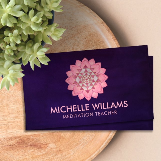 Cartão De Visita Sri Lanka / Sri Chakra no Lotus Flower Business (Criador carregado)