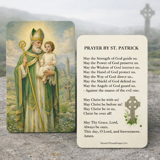 Cartão De Visita St. Patrick's  Holy Card Catholic Prayer (Criador carregado)