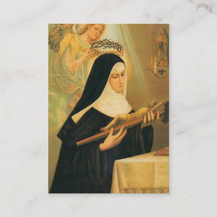 Cartão De Visita St. Rita de Cascia w/Crown do anjo dos espinhos