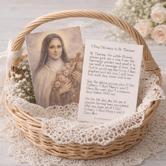 Cartão De Visita St. Therese Jesus Crucifix Novena Holy Card