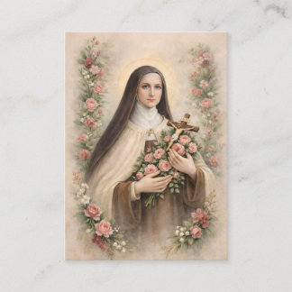 Cartão De Visita St. Therese Jesus Crucifix Novena Holy Card