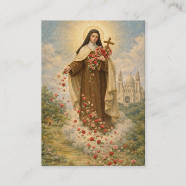 Cartão De Visita St. Therese Little Flower  Novena Holy Card (Frente)