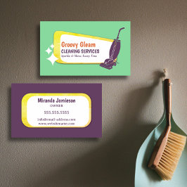 Cartão De Visita Stand Out Retro Vacuum Professional Cleaning