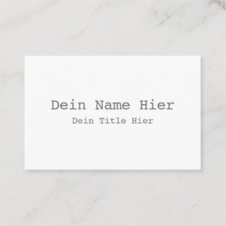 Cartão De Visita Standard, 8,5 x 5,5 cm Visitenkarte