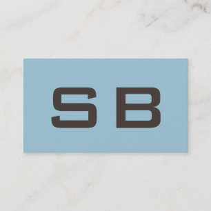 Cartão de visita Standard do Monograma Moderno Azu