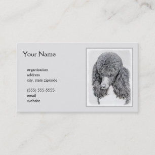 Cartão De Visita Standard Poodle Black Parti Painting - Dog Art