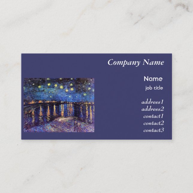 Cartão De Visita Starry Night over the Rhone, Vincent Van Gogh (Frente)