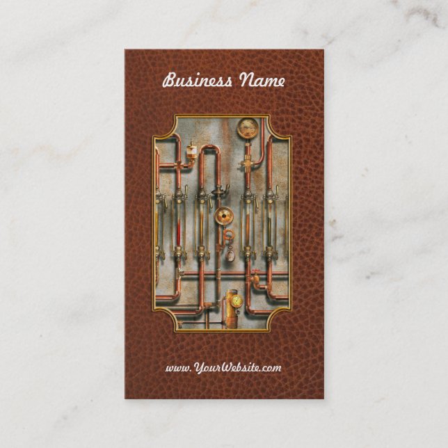 Cartão De Visita Steampunk - O coletor de lubrificação (Frente)