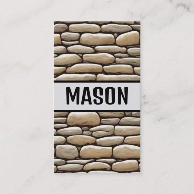 Cartão De Visita Stone Mason Modern (Frente)