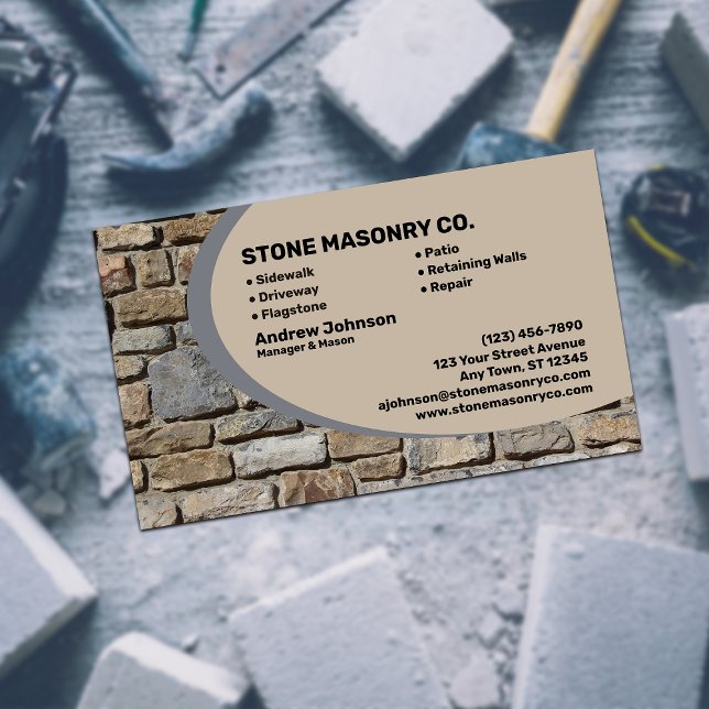 Cartão De Visita Stone Masonry Company (Criador carregado)