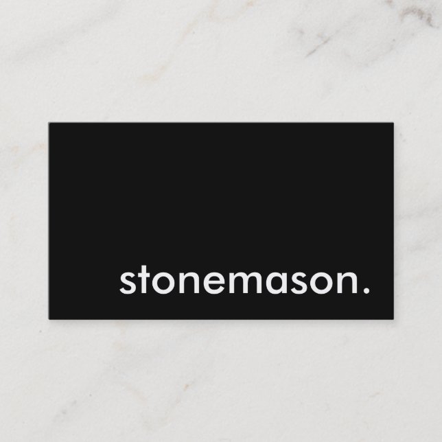 Cartão De Visita Stonemason. (Frente)