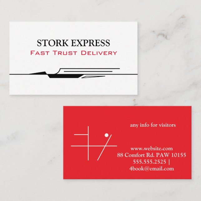 Cartão De Visita Stork Speed Liner Business Card (Frente/Verso)