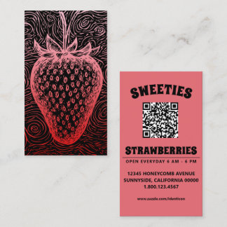 Cartão De Visita strawberry swirl with QR code
