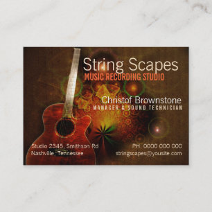 Cartão De Visita String Scapes Guitar 2011 Calendar Biz Cards