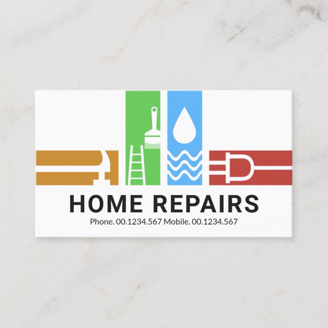 Cartão De Visita Stripe de Ferramentas de Manual Criativo (Frente)