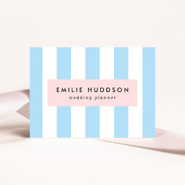 Cartão De Visita Stripes Azuis, Listras Brancas, Padrão Stripe