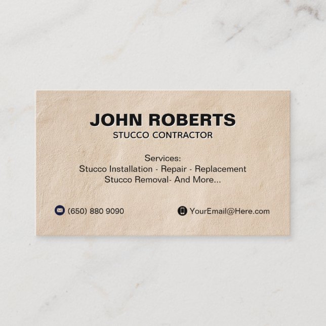 Cartão De Visita Stucco Business Card Construction Wall QR Code (Frente)