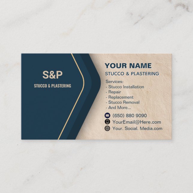 Cartão De Visita Stucco Business Card Plastering (Frente)
