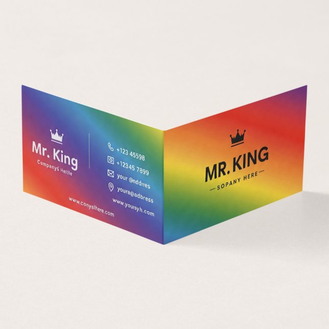 Cartão de visita Style Rainbow King (Exterior)