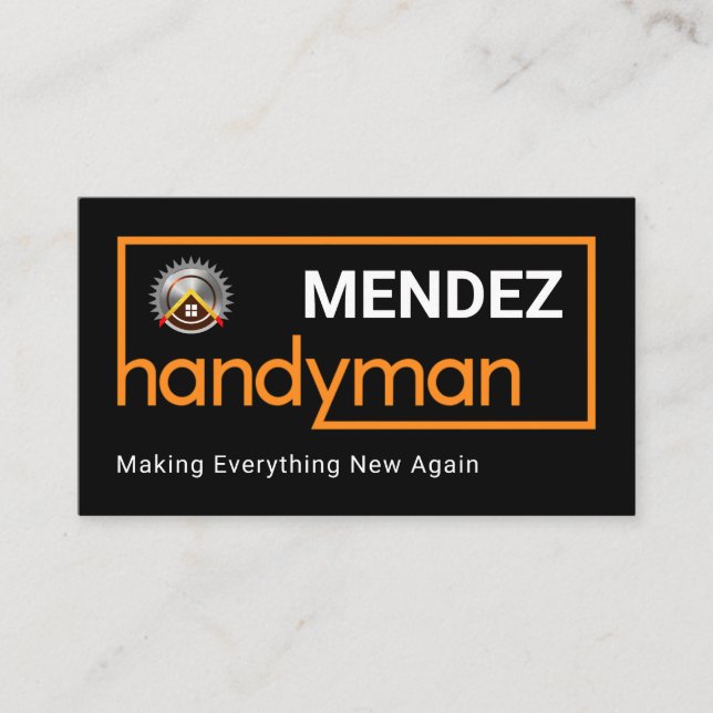 Cartão De Visita Stylish Brown Handyman Frame (Frente)
