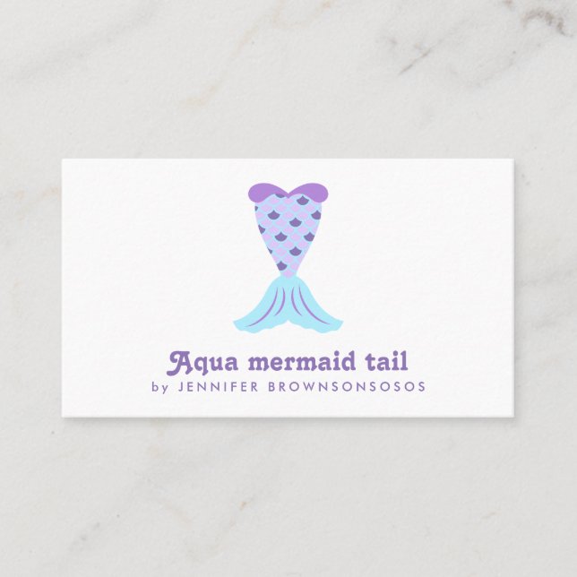 Cartão De Visita Stylish Mermaid Feminine Coastal Tail (Frente)