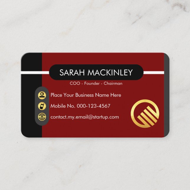 Cartão De Visita Stylish Startup Global Enterprise (Frente)