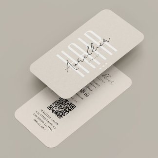 Cartão De Visita Stylist Beauty Salon White Sand Script