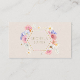 Cartão De Visita Stylist do Designer Elegante Pastel Floral Womens 
