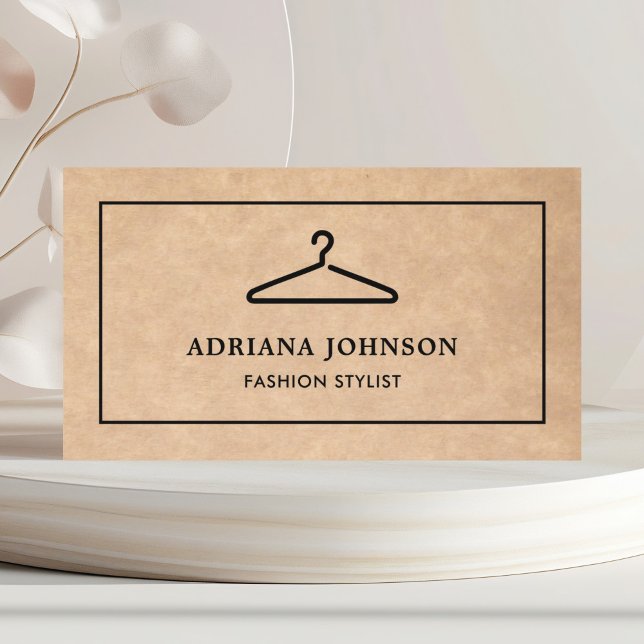 Cartão De Visita Stylist para o cabide preto russo Kraft (Criador carregado)