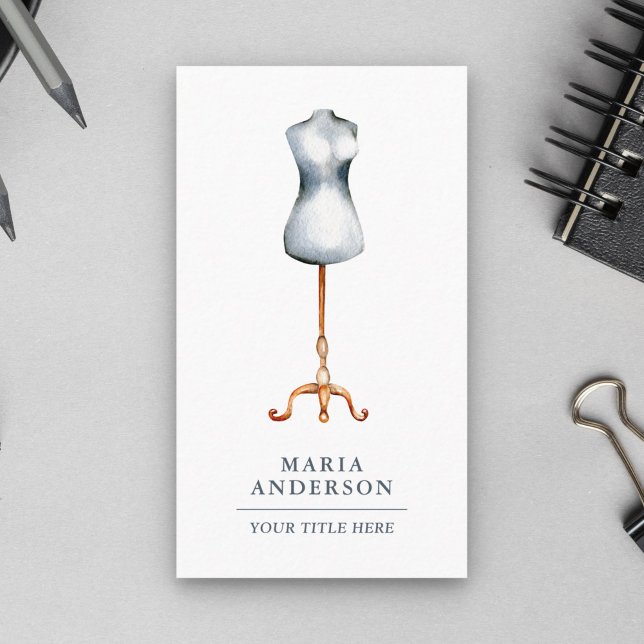 Cartão De Visita Stylist para o vestido de manequim retrô (Criador carregado)