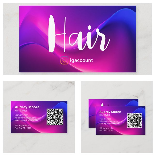 Cartão De Visita Stylist simples para o cabelo Design moderno (Simple Modern Design Hair Stylist Business Card
)
